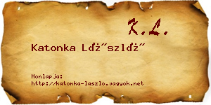 Katonka László névjegykártya